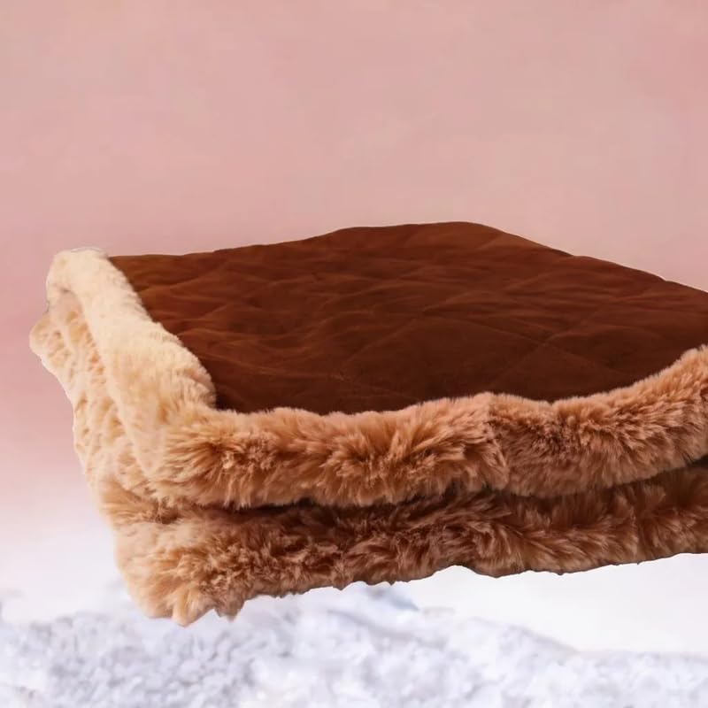 Image of Blanket for Dog & Cat 100% Polyester Warm Comfortable pet Blanket (Small, Brown)