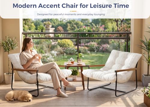MAXYOYO Modern Accent Chair, Tufted Living Room Chair with Metal Frame - Image 3