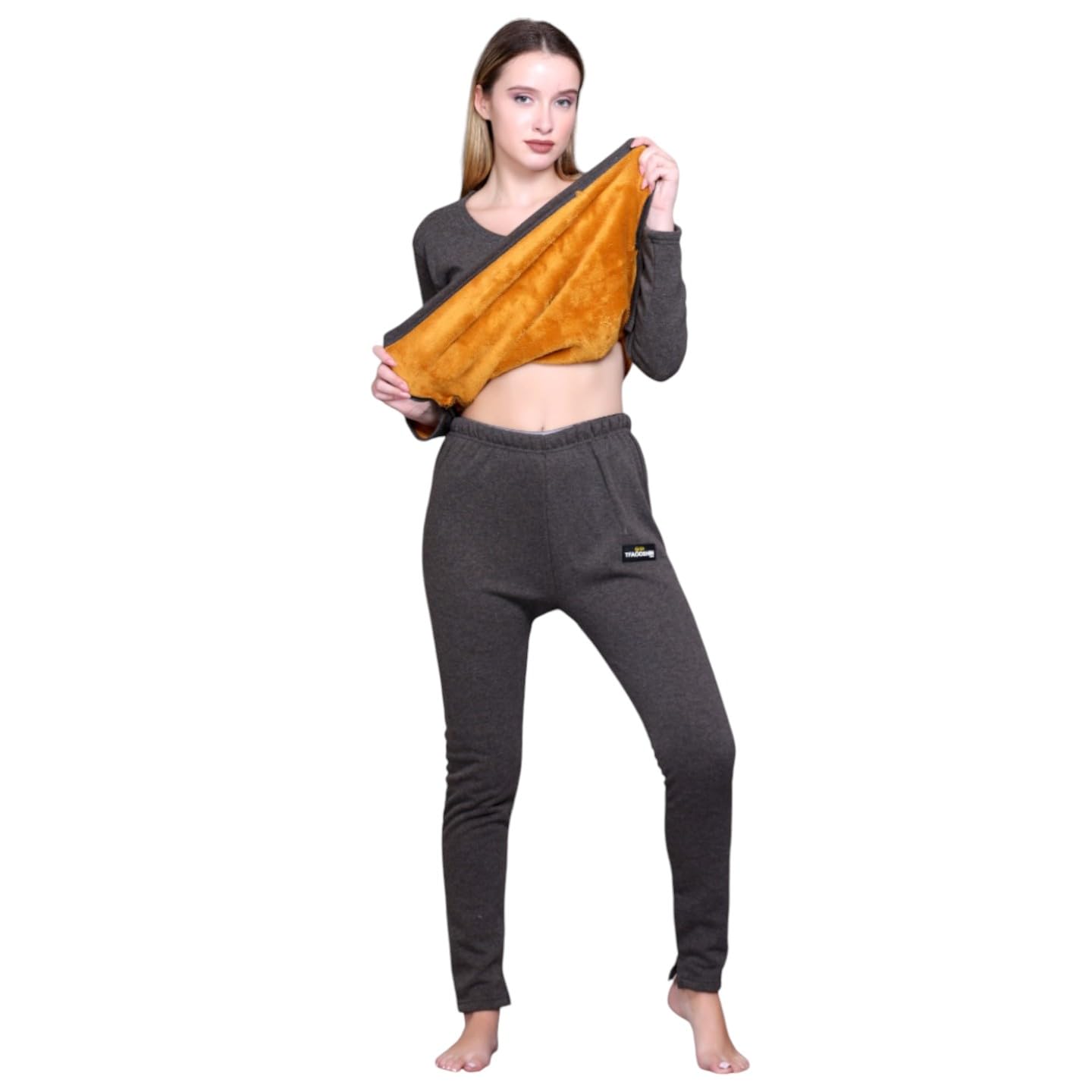 | Womens | Thermal Set (Top and Bottom) | Russian Fleece Inside | Round Neck | Full Sleeves |-image-41