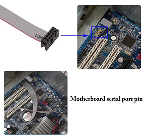 Image of 2 Port DB9 RS232Serial Port Bracket to 10 pin HeaderRibbon Cable Connector Adapter, DB9 Serial Male to 10P Motherboard Header Panel Mount Cable Serial Port Bracket (12in 4Pcs) (2 Port)