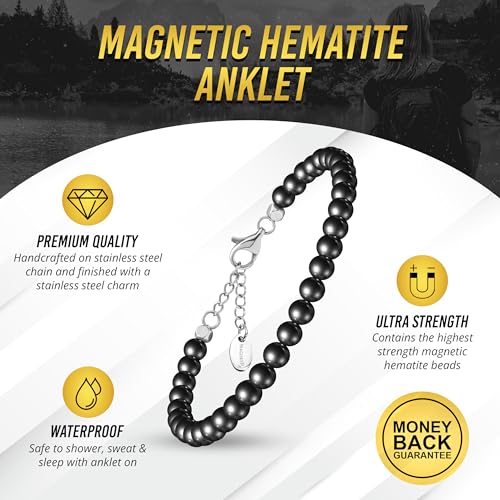 Image of MagnetRX Womens Magnetic Ankle Bracelet - Ultra Strength Magnetic Anklets with 34 Magnets - Titanium Ankle Bracelets for Women