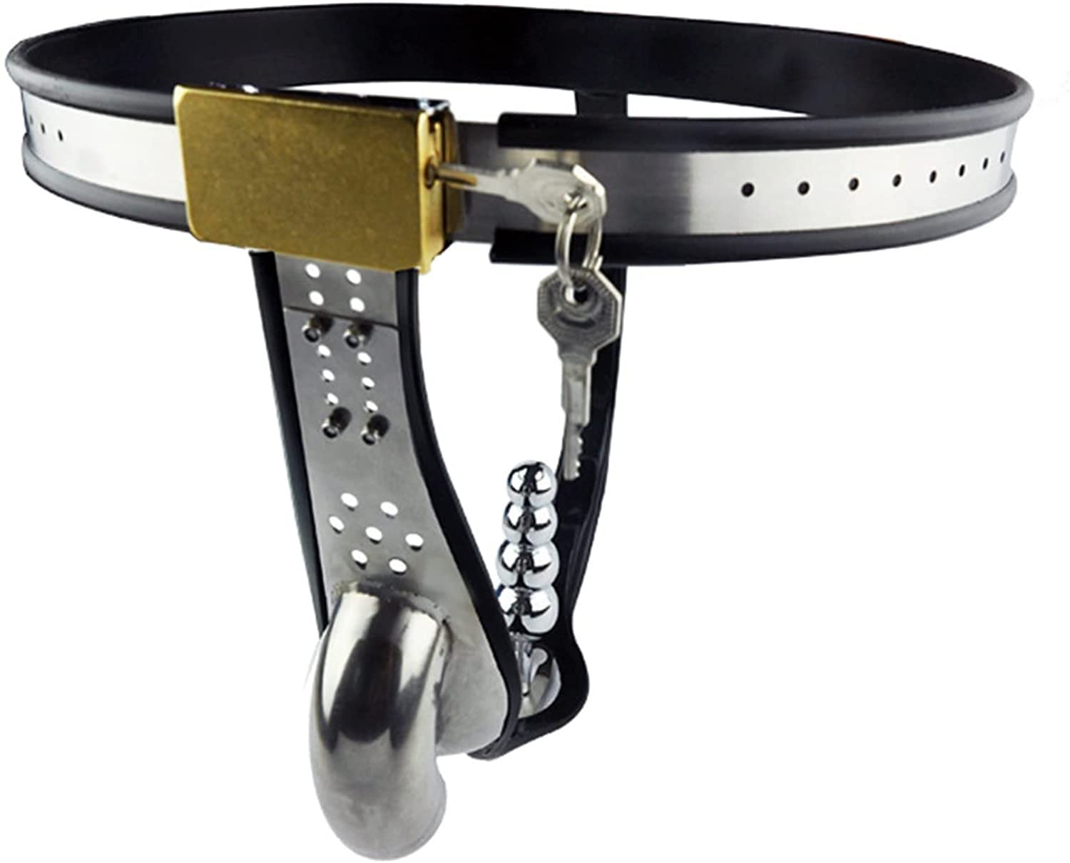 男性　貞操帯　装着 Amazon | プラグ付きステンレス鋼メンズ貞操帯 、男性用 貞操帯 (Size : 90-110cm) | COPTRZ | SM