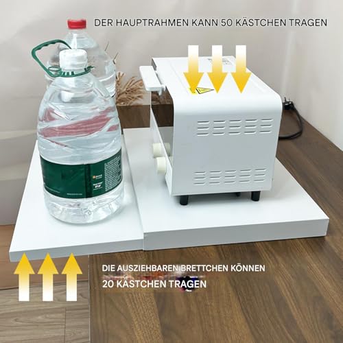Étagère à micro-ondes avec tiroir coulissant peu encombrant - 3