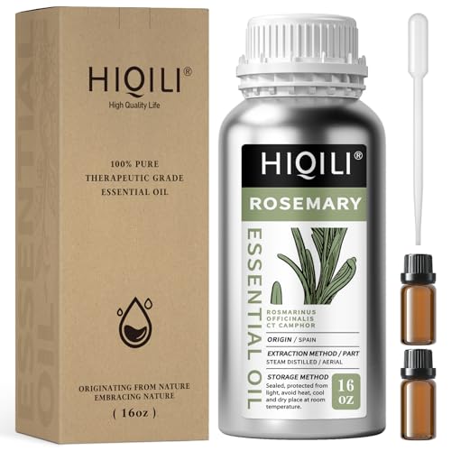Image of HIQILI Rosemary Oil for Hair Growth, Add to Shampoo & Conditioner, 100% Pure Undiluted - 16 Fl Oz