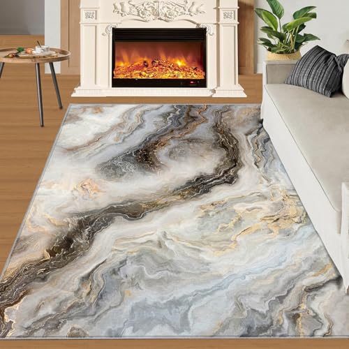 Tapis salon antidérapant lavable 100x200 abstrait rétro chambre - 3