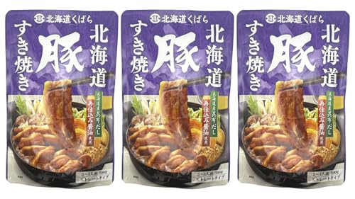 北海道豚すき焼きのたれ, 300g×3袋, 3?4人前, ストレートタイプ, 昆布・かつおだし入り