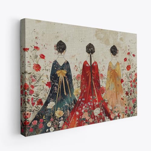 Korean Illustration Puzzles for Adults 1000 Pieces-Korean Hanbok Traditional Dress Folk Art -Wooden Puzzles, Holiday Jigsaw Puzzles for Teenager,Best Brain Exercises