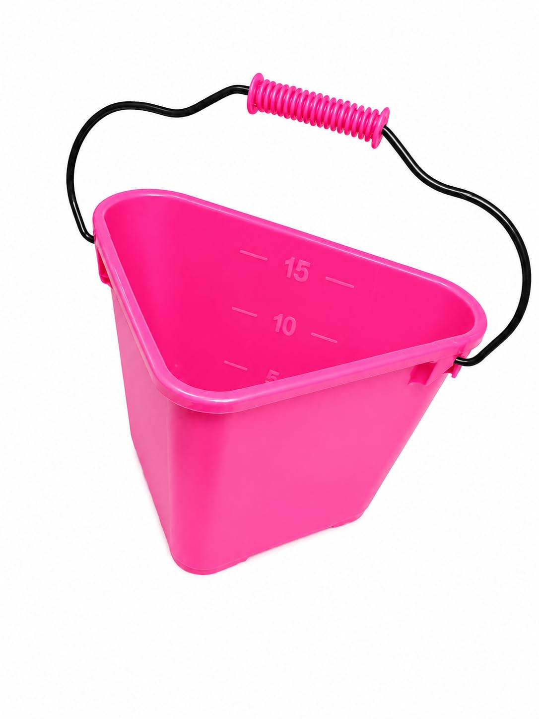 KEBA Trican Ergonomic Bucket 17L – Body-Hugging Triangular Design Reduces Strain and Makes Heavy Loads Easier to Carry, Easy-Pour Food-Safe Utility Tub, Made in Sweden (Pink)