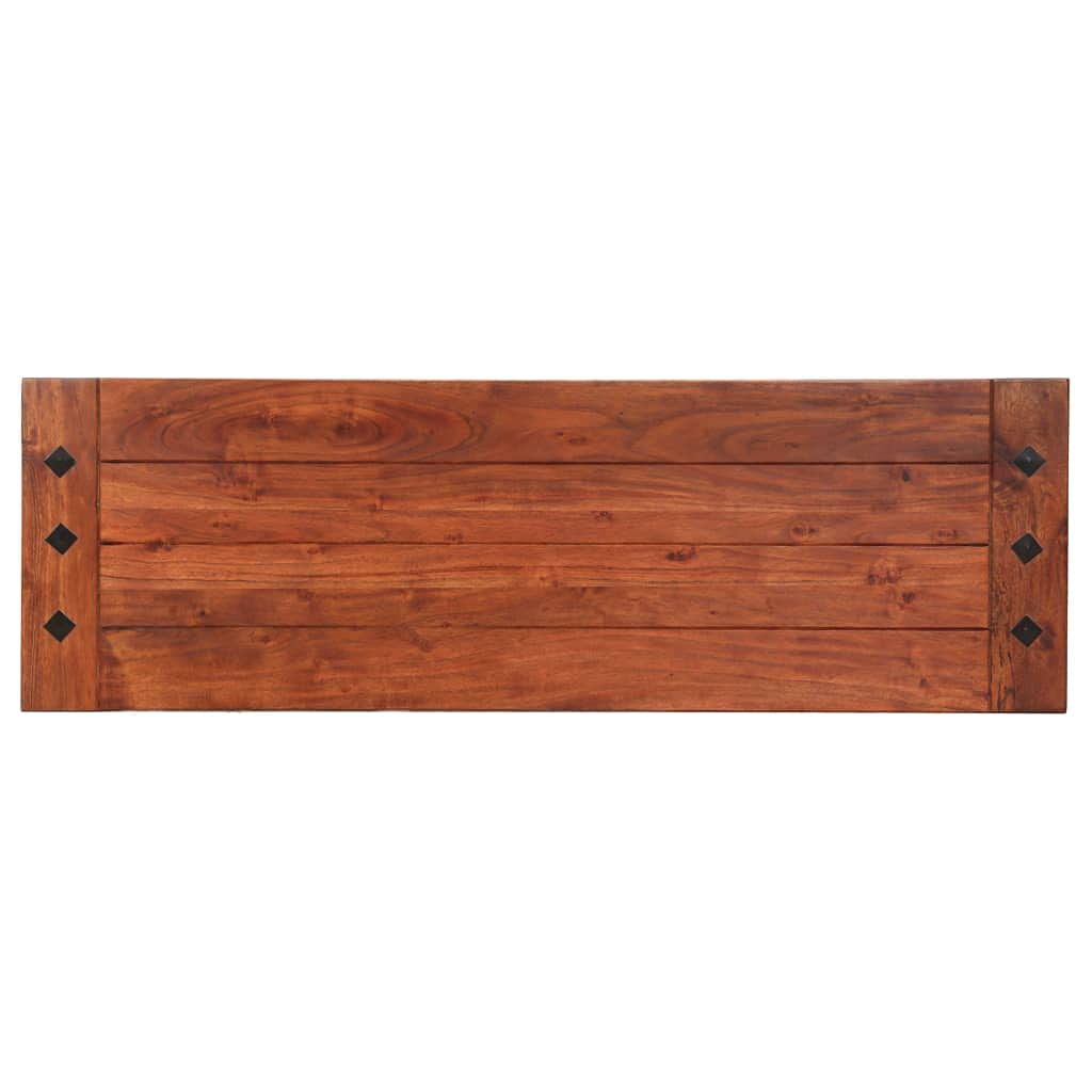 Banco de madera maciza de acacia de 110 cm, banco de comedor rústico con acabado de nogal, banco de madera resistente para pasillo o sala de estar