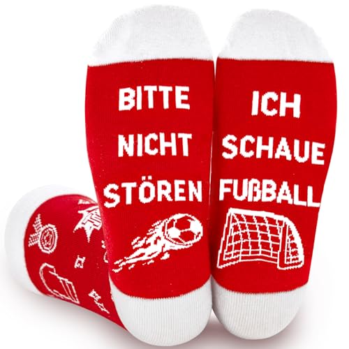 YUNYAKARSA Lustige Geschenke für Männer Fußball Socken Fanartikel Fussball Geschenke Jungen Kinder Damen Herren Lustige Socken mit Spruch Geburtstagsgeschenk Weihnachtsgeschenke für Männer