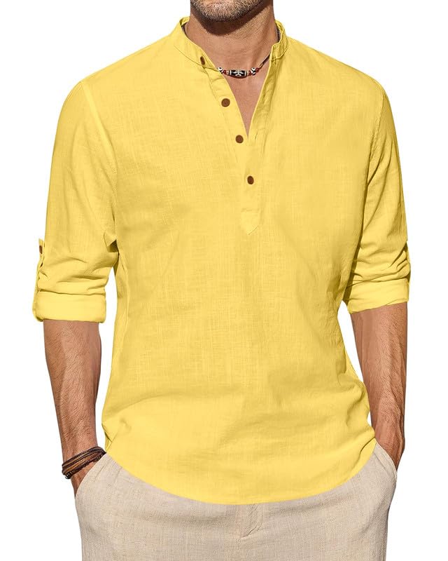 macsivo Men's Cotton Blend Solid Short Kurta with Regular Fit Mandarin Collar Button Placket Roll-Up and Full Sleeve | Stylish Pathani Kurta Shirt-picture-18