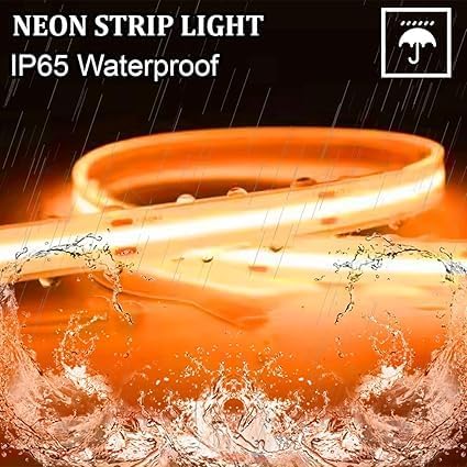 Image of 16.4 Feet Neon LED Strip Light | 12V Adapter, Waterproof IP65, Silicone Flexible Rope Light for Home Wall Decor & Gaming Room| Led Strip Lights | Neon Lights 5 Meter | (Orange)
