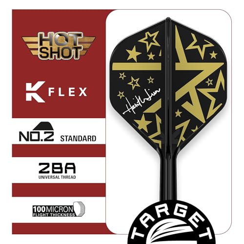 Target Japan Hot Shot K Flex Dart Flights and Shafts System, No.2 | Pack of 3 kflex All In One Flight, Player Edition Harith Lim Darts Accessories | K-Flex Dart Stem – Medium (33mm) - Image 5