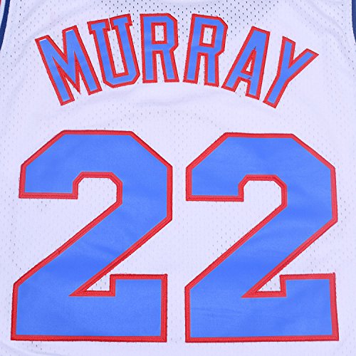 Camisetas masculinas de basquete do filme 90S #22 Bill Murray Space Jam, Branco, X-Large
