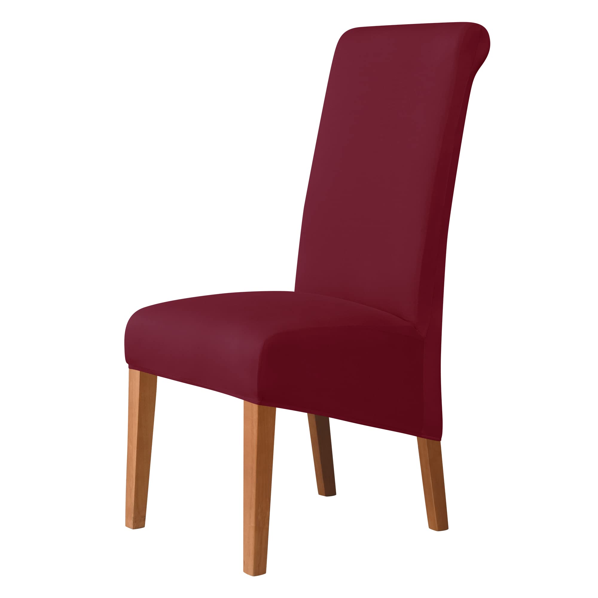 Kozuoan XL Size Chair Covers for Dining Chairs spandex dining chair covers, detachable and washable (Wine Red, Pack of 4)