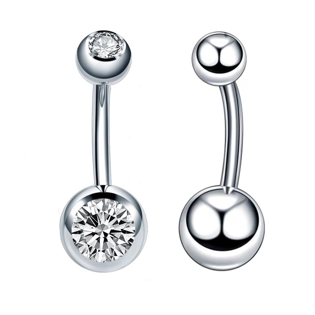 WHGHNCQ Rajnard Piercing Ombligo14G 10mm Acero quirúrgico Bead Ombligo Piercing Joyería para Mujeres Hombres