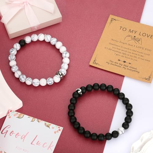 Natural Stone Bracelet as Mothers Day Gifts for Women and Graduation Gifts for Her 2025, Heart Bracelets as Birthday Gifts for Teen Girls with Message Card 6