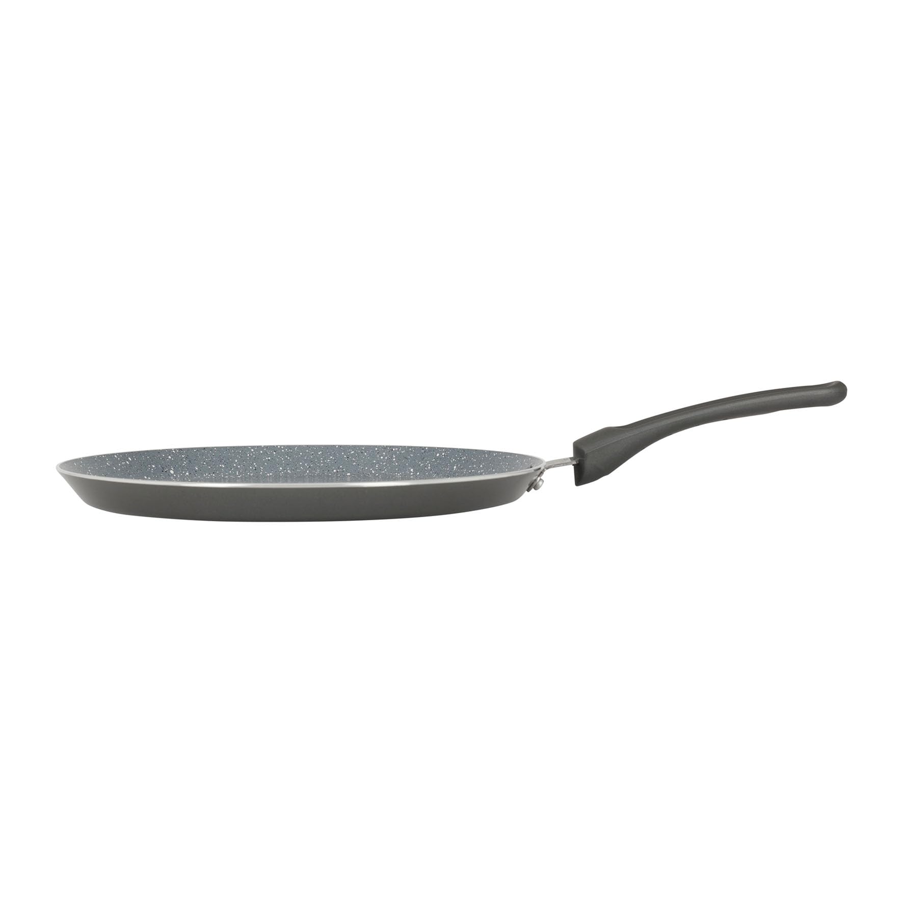 Crealys 539346 AUTAN Aluminiowa patelnia do naleśników Ø 26 cm - Zdrowa powłoka nieprzywierająca w ceramice z efektem kamienia - kremówka w kolorze szarym - silikonowa rękojeść odporna na temperaturę