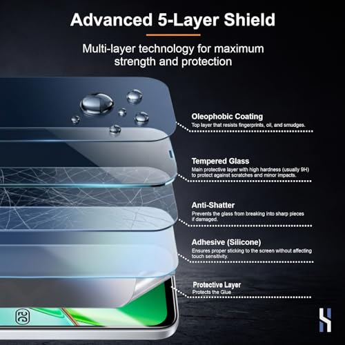 Image of Tempered Glass for Vivo T5x and iQOO Z11x (6.76 Inch) Military Grade 9H Screen Guard, Anti-Scratch, Shatterproof, Edge to Edge Full Coverage - Black Border