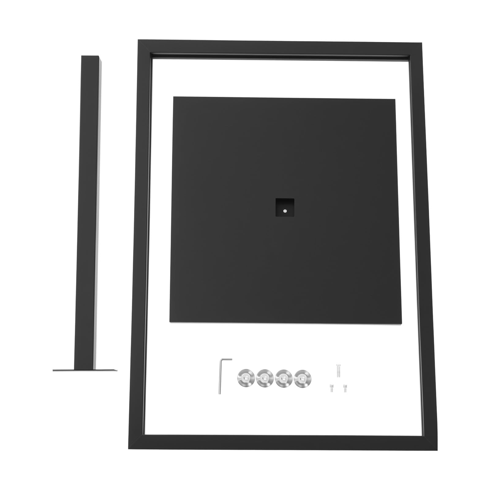 Soporte para carteles, 90 x 65 cm, soporte de hierro para carteles de pie, soporte publicitario estable con patas ajustables, tope para menús, carteles y publicidad en negro