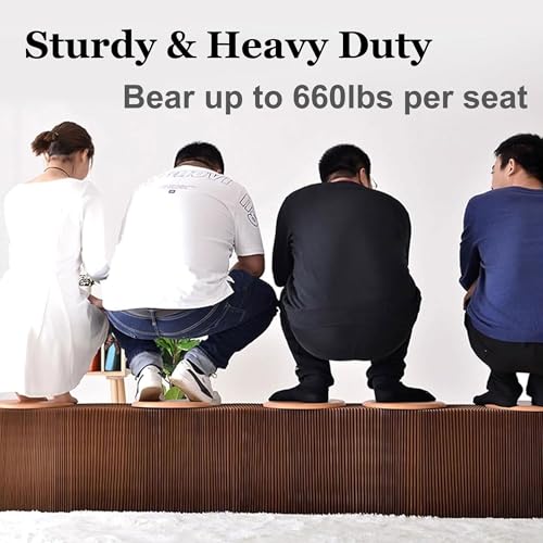 Image of Flexible Kraft Paper Folding Bench with 3 Cushions - 59 inch Retractable Honeycomb Ottoman, Collapsible Portable Stool Seating for Entryway & Small Spaces, Heavy Duty Modern Sustainable Furniture (Brown)