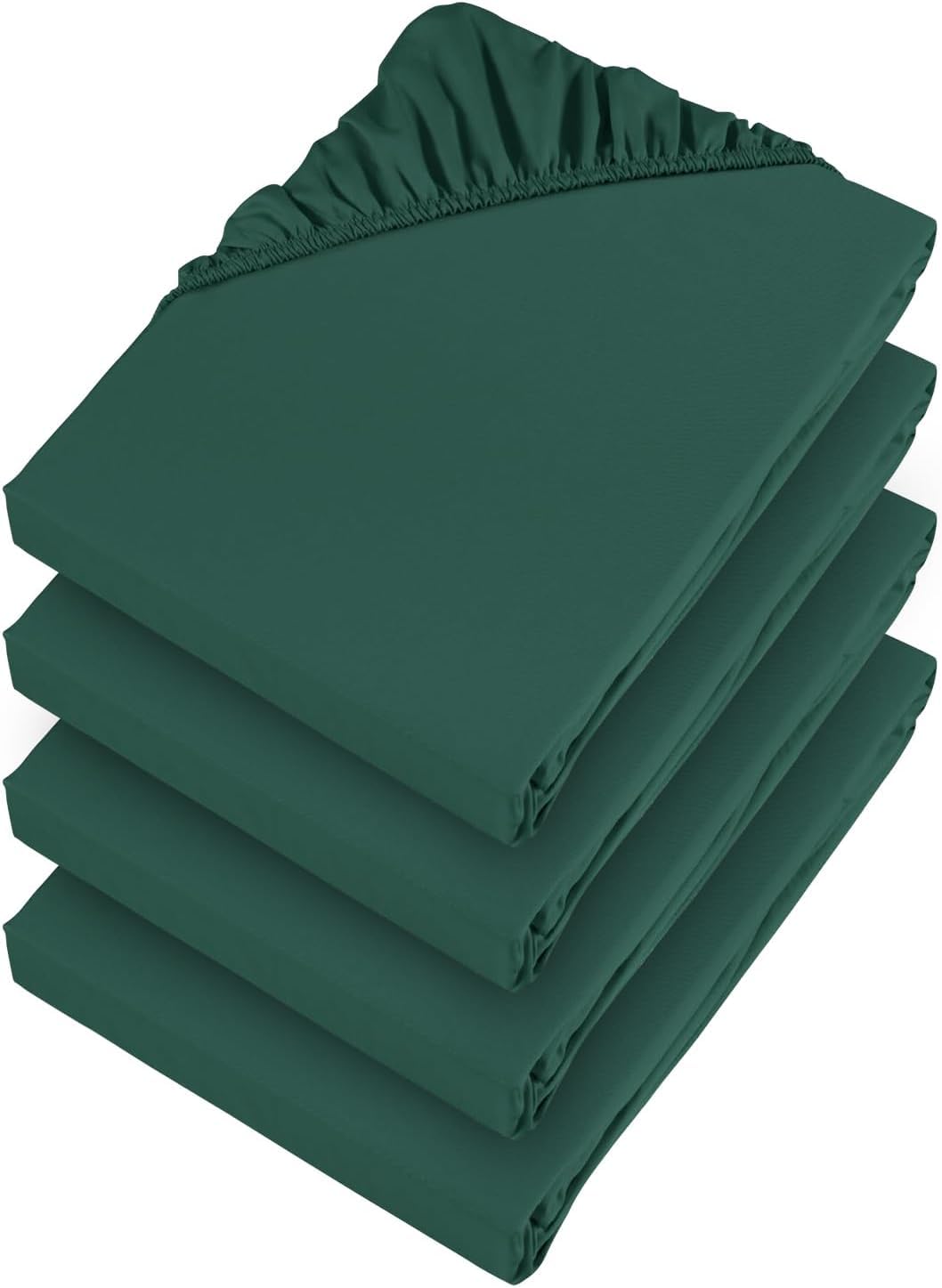 Aspire Homeware Small Double Fitted Sheet - 25cm Deep 4 Pack (Emerlad)