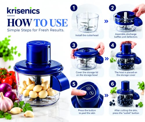 Image of 2026 Upgraded Rechargeable Electric Fruit & Vegetable Peeler with 5-Blade System | Automatic Garlic, Grapes & Cherry Tomato Peeler Machine | Fast Smart Kitchen Peeling Tool for Home & Restaurant Use