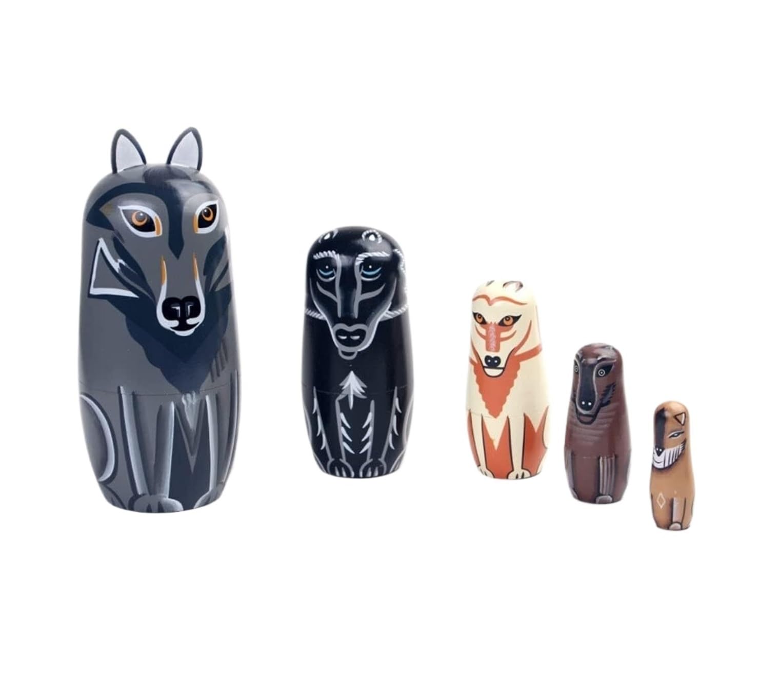 Rosyjskie Matryoshka 5 sztuk zagnieżdżająca lalka drewniana Matrioszka zwierzęca na boże narodzenie prezent urodzinowy dekoracja wnętrz Lalka Matrioszka