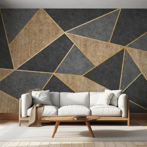 Fotomurales Decorativos Geometría Papel Pintado 400x280 cm 3D Mural Mármol Geométrico Murales Póster Pared No Tejido Dormitorio Salón Paredes Decoración Fotomural Panorámico q5065