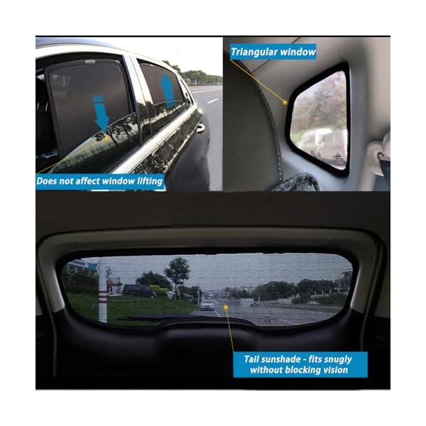 Car Sun Shade for Volkswagen Tiguan X/Sharan/Jetta VS5 Magnetic,Car Window Shade Car Sun Shade Cover Car Accessory Interior Easy Install,H 4 Side Windows + 2 Triangular Windows + Tailgate - Image 6