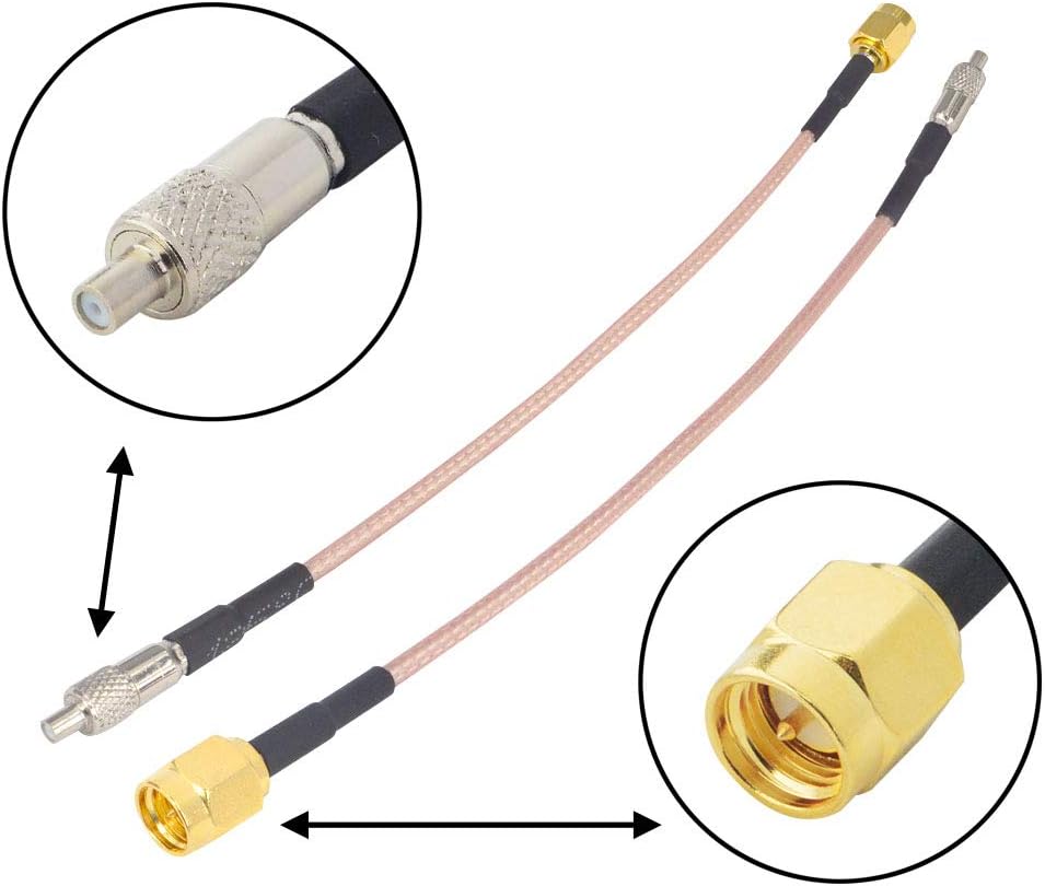Boobrie SMA to TS9 Coaxial Cable RF Coax Adapter Cable SMA Male to TS9 Female Straight Connector Jumper Cable RG316 Extension Low Loss 5.9 Inch Pack of 2