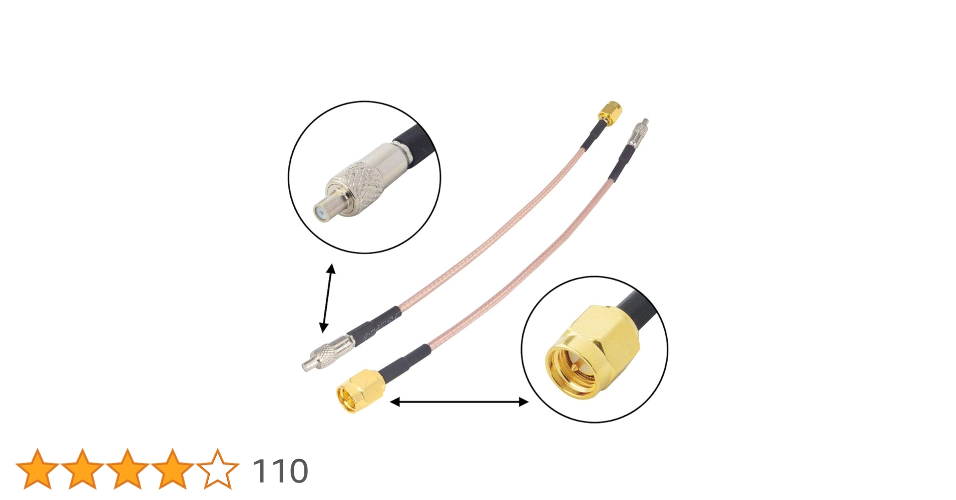 BOOBRIE Câble SMA vers TS9 coaxial RF mâle-femelle 15 cm - Connecteur d'antenne RG316 - Lot de 2