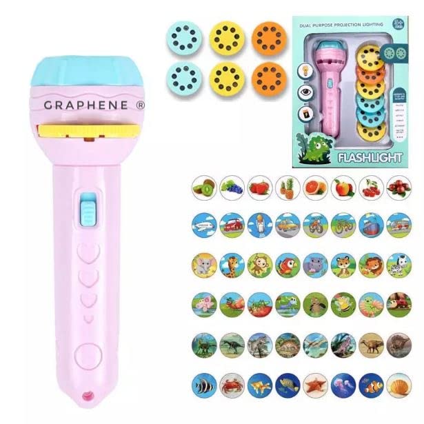 Buy Mini 6 Slides 48 Pattern Projector Flashlight Torch Toy, Kids Projection Torch Story Toys