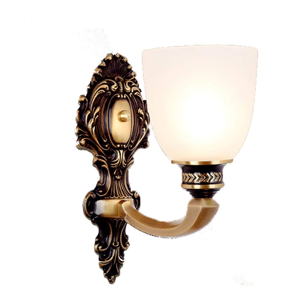 Berlato European-Style Wall Lamp Retro Copper Glass Simple Atmospheric American Rural Creative E27 L