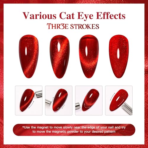 Image of THR3E STROKES 9D Glitter Cat Eye Gelpolish Magnetic Nail Polish Gelpolish Art Manicure DIY at Home Soak Off UV Gel 7.5ML (CE9, 7.5ML), Shimmery Finish