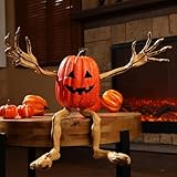 Arrowbash Set of 4 Bendable Pumpkin Arms and Legs Scary Outdoor Halloween Pumpkin Decor Spooky Vine Design Halloween Outdoor Decorations for Outside Porch Yard
