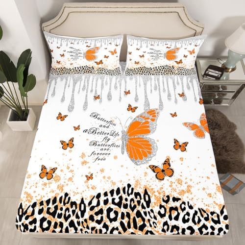 Linge de lit léopard orange pour transformer une chambre d'ado avec drap-housse brillant - 5