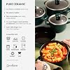 Real Ceramic, Non Scratchable, Non Toxic Cookware Set - Oven Safe Up to 1200F, Stovetop Agnostic, Dishwasher Safe, Longlasting and Lightweight - PFAS, PTFE, PFOA, PFOS - Shiny Caramel #1