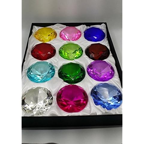 JKK SALE Crystal Diamond Set 12 Beautiful Birthstones Paperweight Cover
