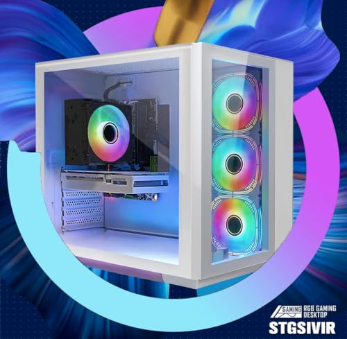 STGsivir Gaming PC Prebuilt, Corei7 tot 4.0GHz, GeForce RTX 3050 6GB GDDR6 6GB GDDR6, 32GB DDR4 RAM, 1TB SSD, WiFi 6, BT 5.0, RGB-ventilator x3, Windows 11 PRO - Afbeelding 4