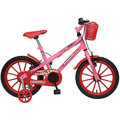 BICICLETA COLLI MORANGUINHO, ARO 16, SEM MARCHAS, COM CESTINHA E FREIOS V-BRAKE