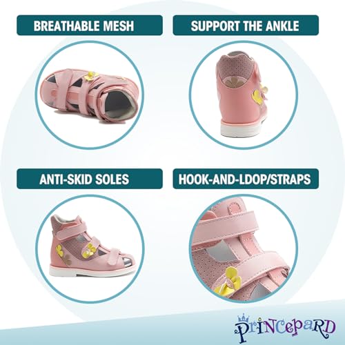 princepard Toddlers Orthopedic Sandals with Arch Support,High-top Supportive Shoes4