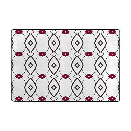 Grand tapis de sol géométrique lavable 12x10 cm antidérapant de salon