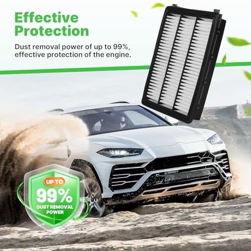 Image of Engine+Cabin Air Filter Fit for Tucson 2016-2021, Sportage 2017-2022 | All Not for Hybrid, 28113-D3300, 97133-D1000, 99% Filtration Efficiency, Easy Install, Odor control, Great Value, Right Size