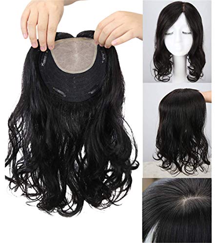 Clip in Real Human Hair Toppers Hair Pieces Natura Wavy, 6.3