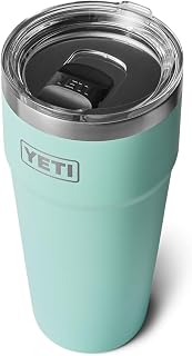 YETI Rambler Cup, Vacuum Insulated Stainless Steel Stackable Cup with Magslider Lid, Seafoam, 30oz (880ml)