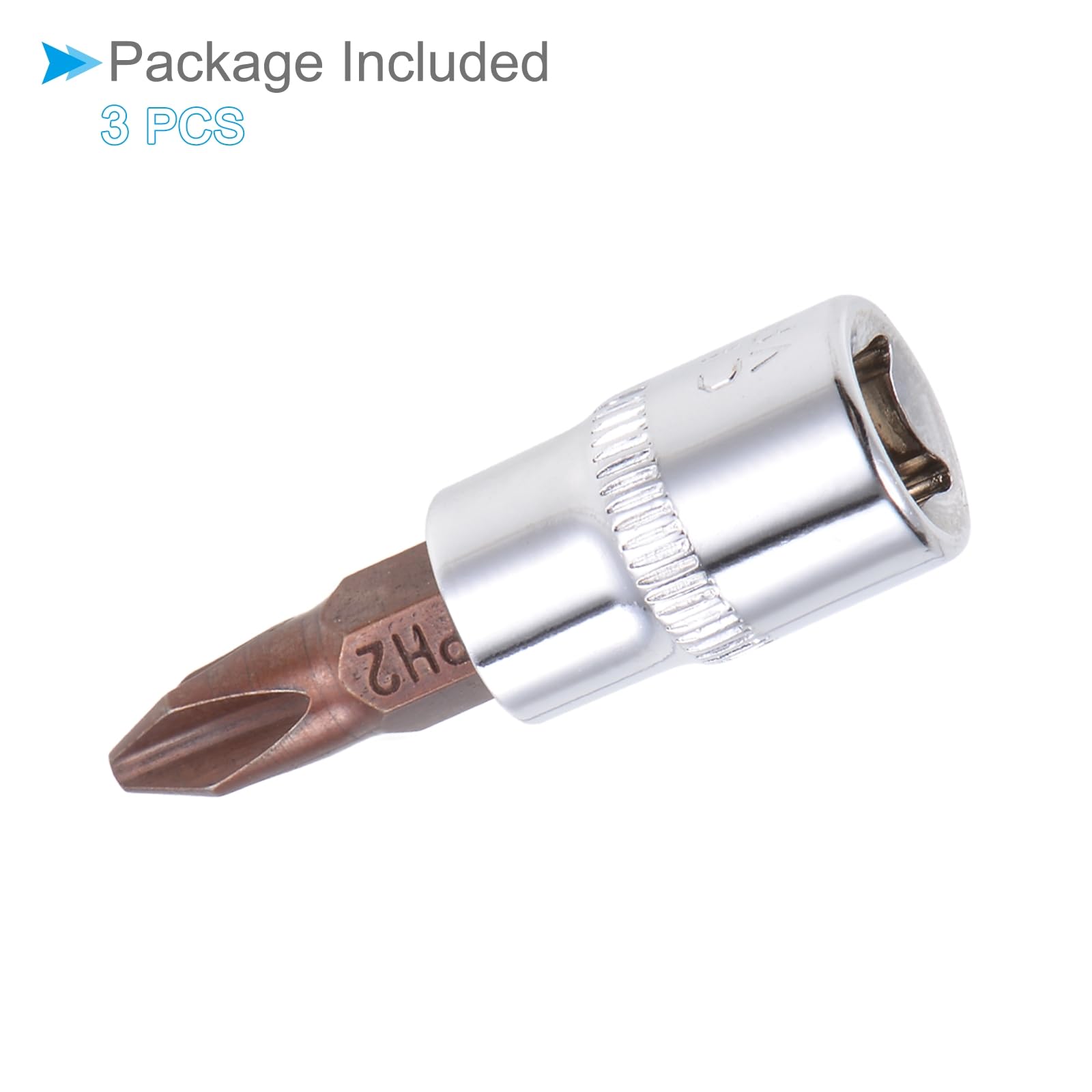 Punta a Bussola Phillips, Metrico PH2 Punta 1/4" Attacco 1,5" Lungo, Acciaio Legato S2 Temprato al Cromo-Vanadio - (Applicazioni: per Applicazioni Fissaggio) 3pz