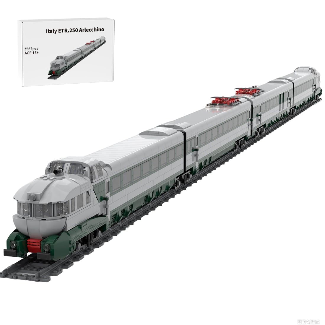 Kit treno italiano ETR.250 Arezzo (modello statico/3.562 pezzi) | Il modello di treno retrò è adatto per appassionati di storia e collezionisti di kit di costruzione