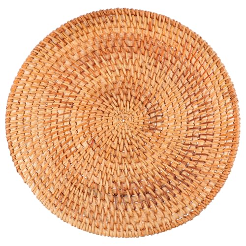 DECHOUS 1 Stück Rundes Geflochtenes Tischset 20cm Boho Rattan Tassen...