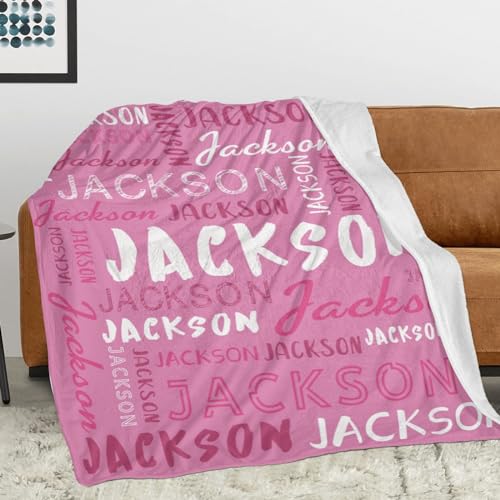 Personalized Name Blanket Customized Baby Blankets for Girls Boys Adults Monogrammed Blankets and Throws Christmas Birthday Mothers Fathers Valentines Day Gift